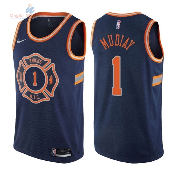 Acquista Maglia NBA Nike New York Knicks #1 Emmanuel Mudiay Nike Blu Città