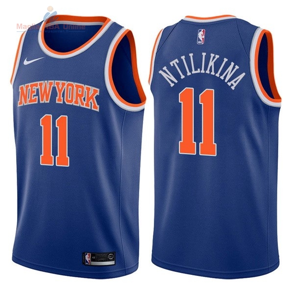 Acquista Maglia NBA Nike New York Knicks #11 Frank Ntilikina Blu Icon