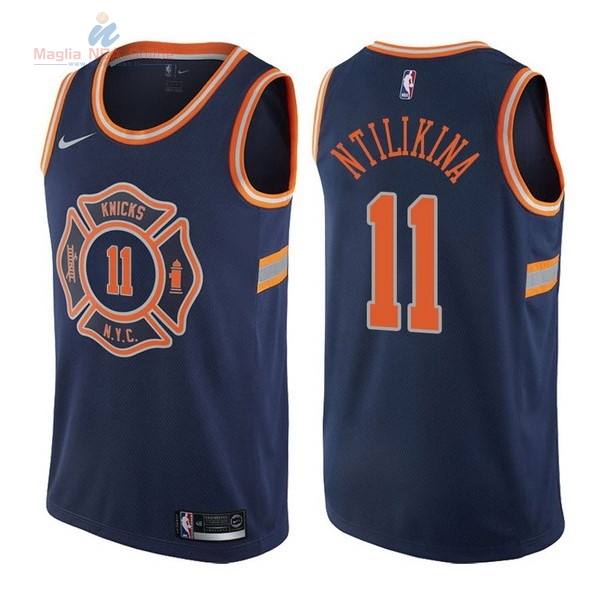 Acquista Maglia NBA Nike New York Knicks #11 Frank Ntilikina Nike Blu Città