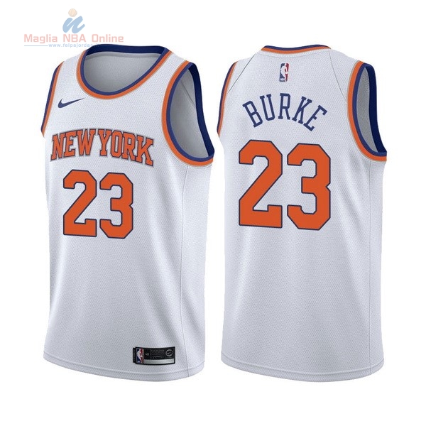 Acquista Maglia NBA Nike New York Knicks #23 Trey Burke Bianco Association