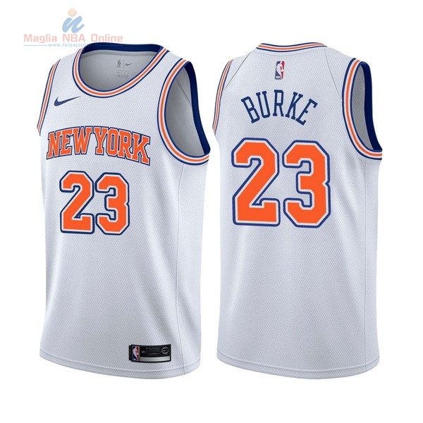 Acquista Maglia NBA Nike New York Knicks #23 Trey Burke Bianco Statement