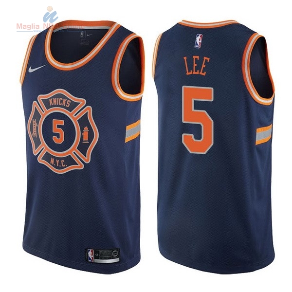 Acquista Maglia NBA Nike New York Knicks #5 Courtney Lee Nike Blu Città