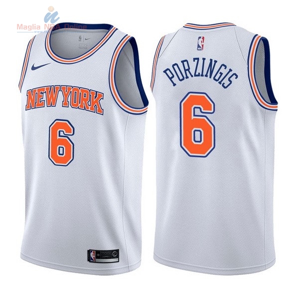 Acquista Maglia NBA Nike New York Knicks #6 Kristaps Porzingis Bianco Statement