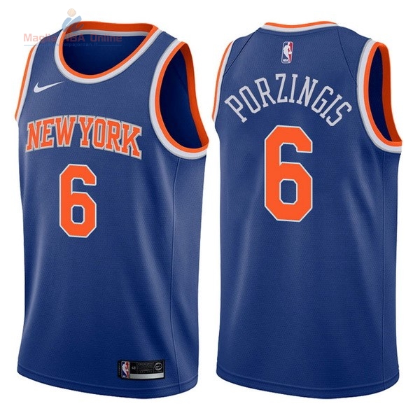 Acquista Maglia NBA Nike New York Knicks #6 Kristaps Porzingis Blu Icon