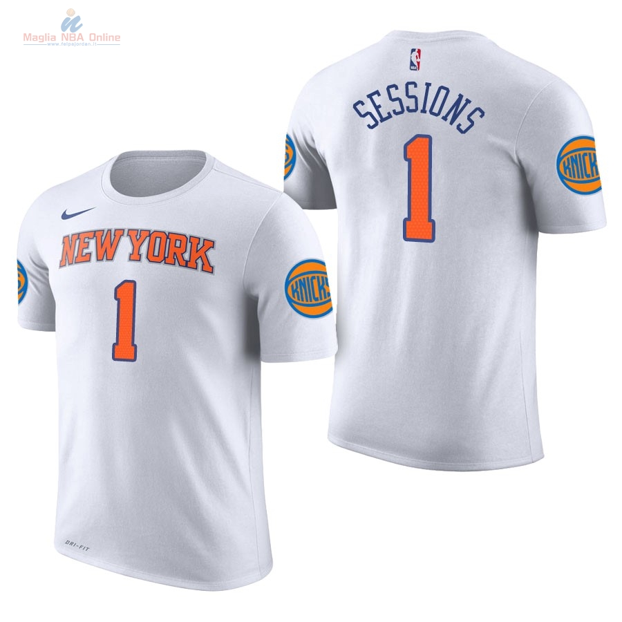 Acquista Maglia NBA Nike New York Knicks Manica Corta #1 Ramon Sessions Bianco