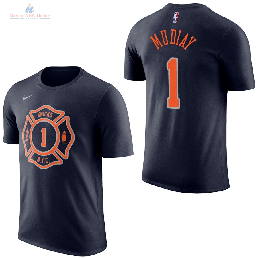 Acquista Maglia NBA Nike New York Knicks Manica Corta #1 Ramon Sessions Marino