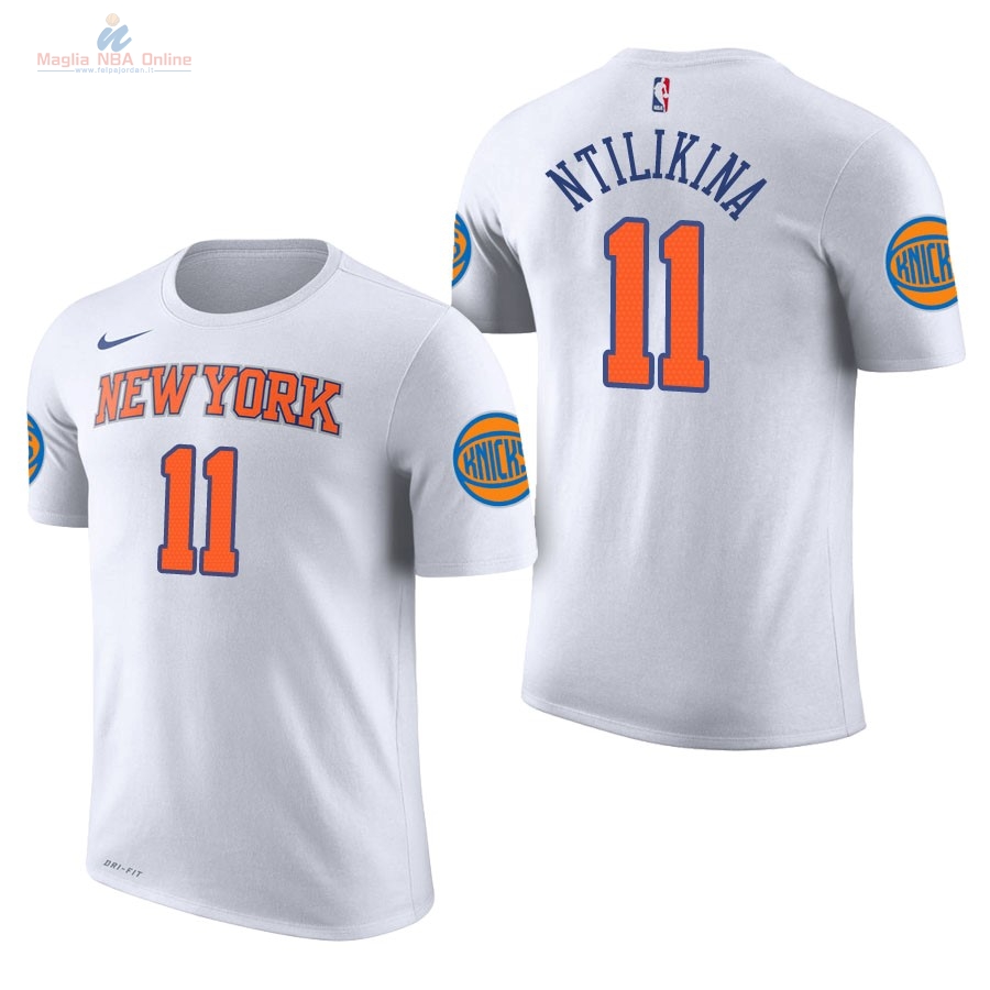 Acquista Maglia NBA Nike New York Knicks Manica Corta #11 Frank Ntilikina Bianco