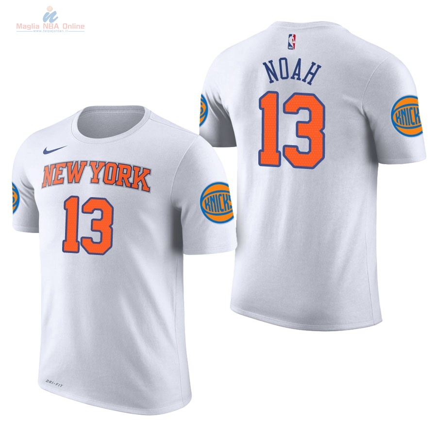 Acquista Maglia NBA Nike New York Knicks Manica Corta #13 Joakim Noah Bianco