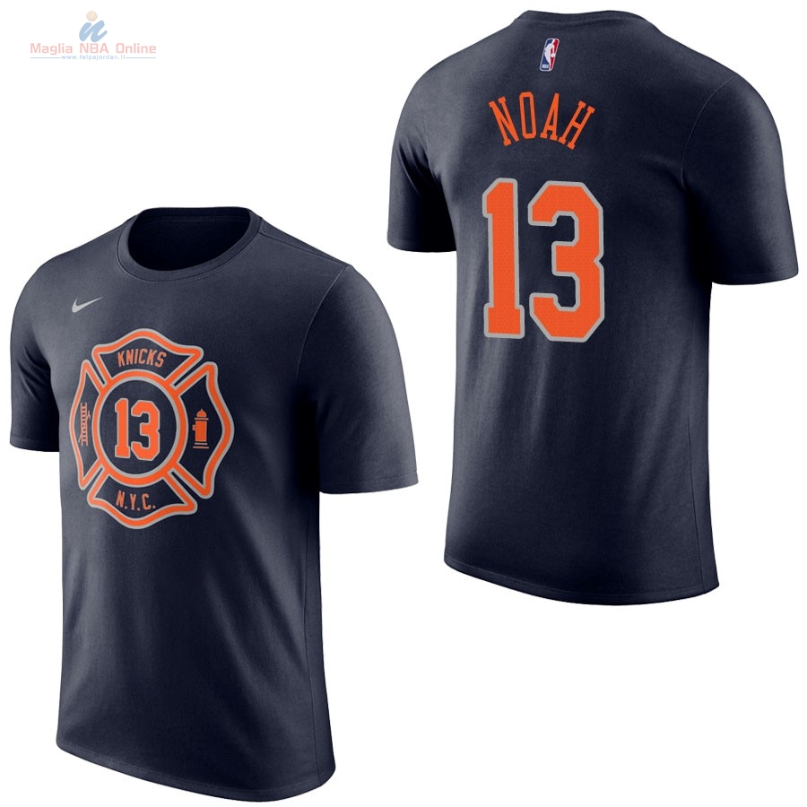 Acquista Maglia NBA Nike New York Knicks Manica Corta #13 Joakim Noah Marino