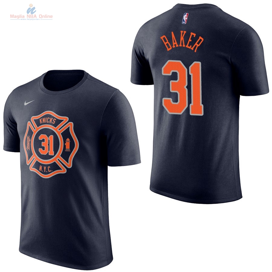 Acquista Maglia NBA Nike New York Knicks Manica Corta #31 Ron Baker Marino