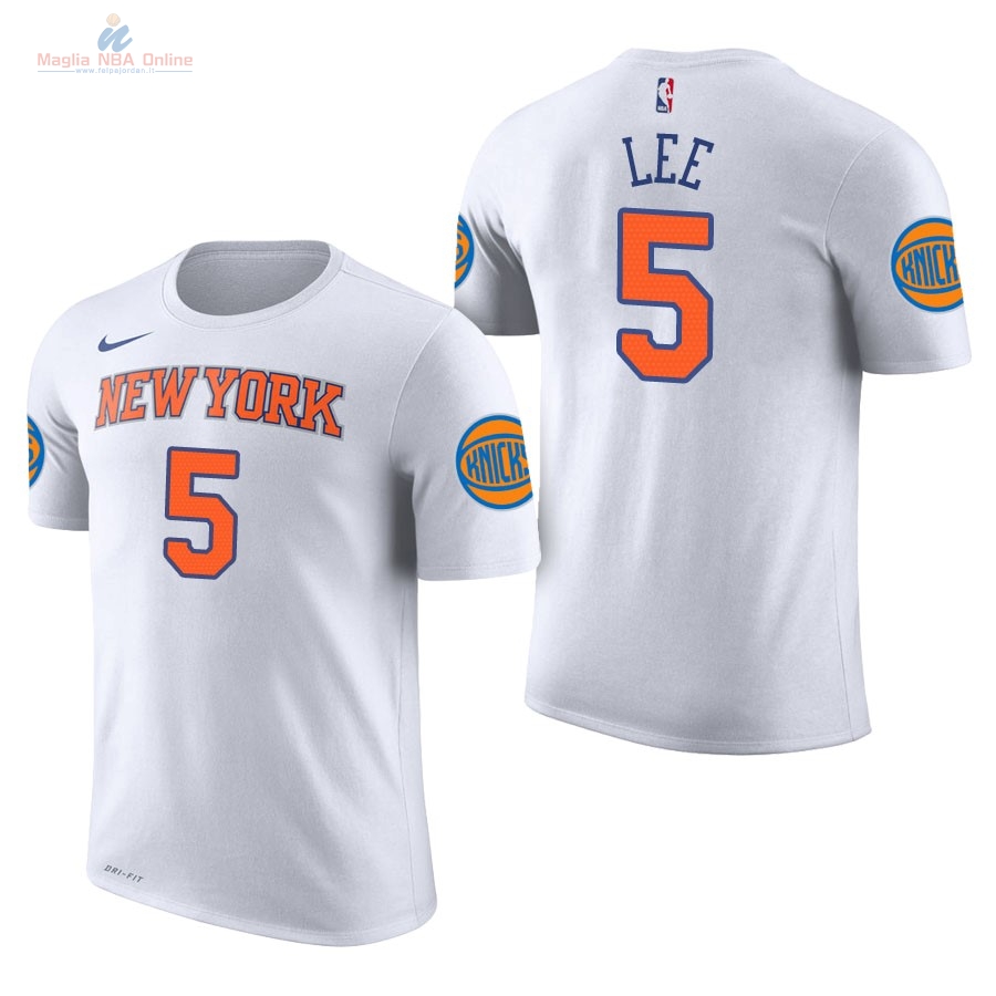 Acquista Maglia NBA Nike New York Knicks Manica Corta #5 Courtney Lee Bianco