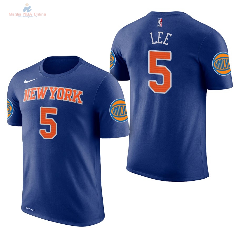 Acquista Maglia NBA Nike New York Knicks Manica Corta #5 Courtney Lee Blu