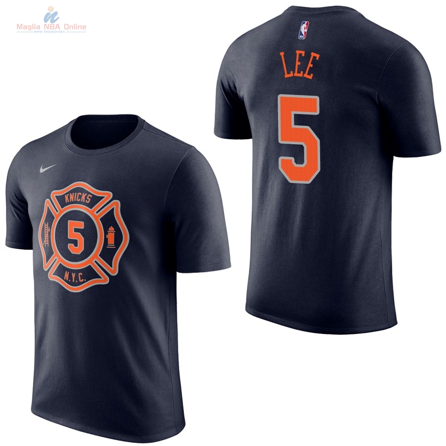 Acquista Maglia NBA Nike New York Knicks Manica Corta #5 Courtney Lee Marino