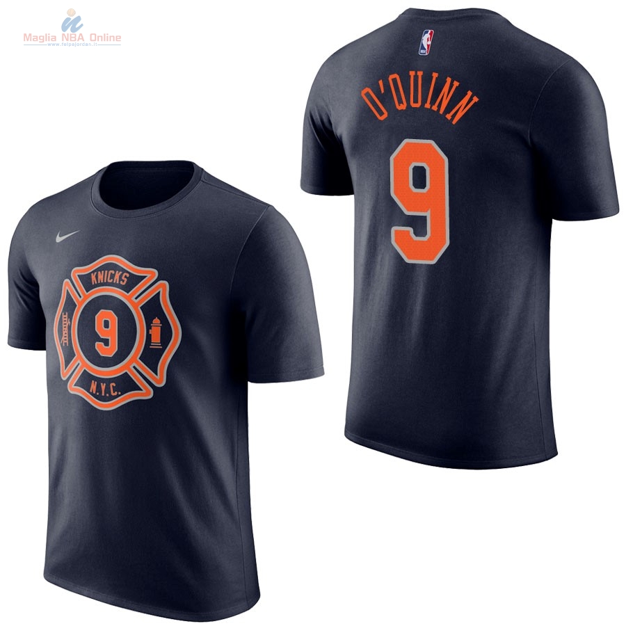 Acquista Maglia NBA Nike New York Knicks Manica Corta #9 Kyle O'Quinn Marino