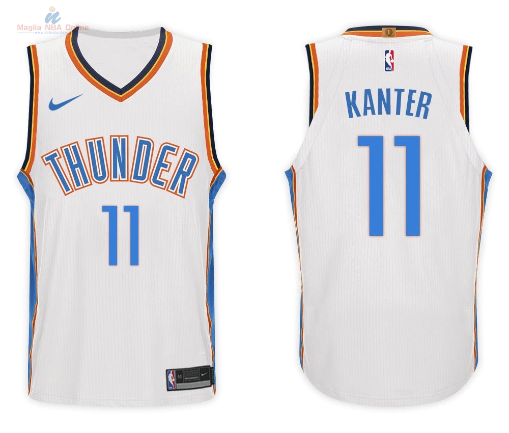 Acquista Maglia NBA Nike Oklahoma City Thunder #11 Enes Kanter Bianco Association
