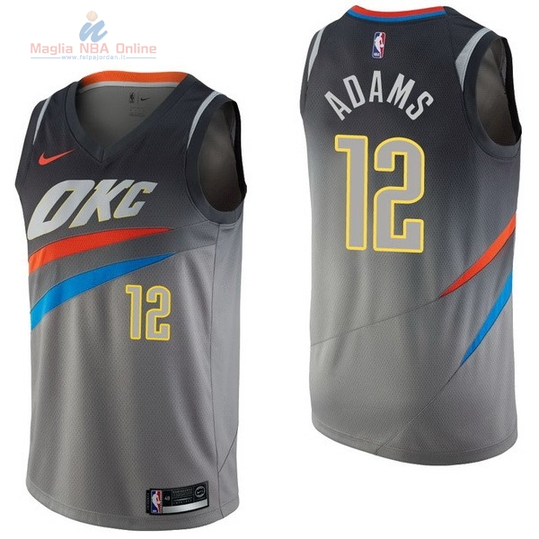 Acquista Maglia NBA Nike Oklahoma City Thunder #12 Steven Adams Nike Grigio Città