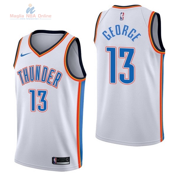 Acquista Maglia NBA Nike Oklahoma City Thunder #13 Paul George Bianco Association