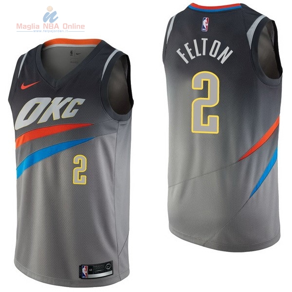 Acquista Maglia NBA Nike Oklahoma City Thunder #2 Raymond Felton Nike Grigio Città