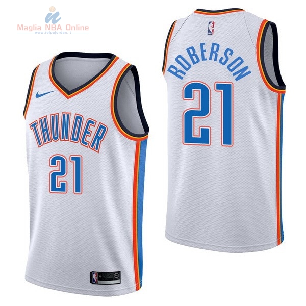 Acquista Maglia NBA Nike Oklahoma City Thunder #21 Andre Roberson Bianco Association