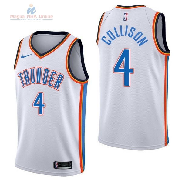 Acquista Maglia NBA Nike Oklahoma City Thunder #4 Nick Collison Bianco Association