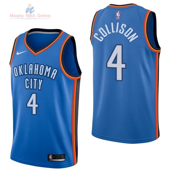 Acquista Maglia NBA Nike Oklahoma City Thunder #4 Nick Collison Blu Icon