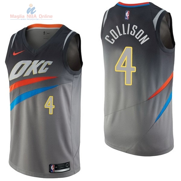 Acquista Maglia NBA Nike Oklahoma City Thunder #4 Nick Collison Nike Grigio Città