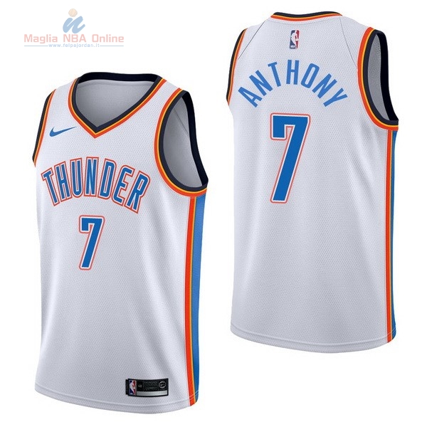Acquista Maglia NBA Nike Oklahoma City Thunder #7 Carmelo Anthony Bianco Association