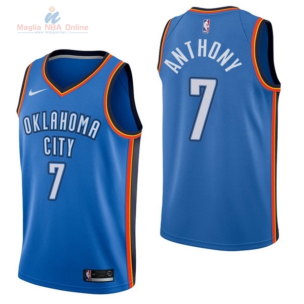 Acquista Maglia NBA Nike Oklahoma City Thunder #7 Carmelo Anthony Blu Icon