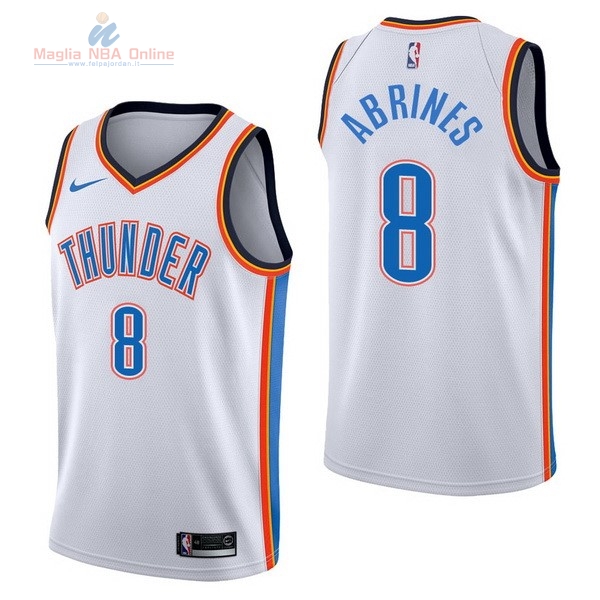 Acquista Maglia NBA Nike Oklahoma City Thunder #8 Alex Abrines Bianco Association