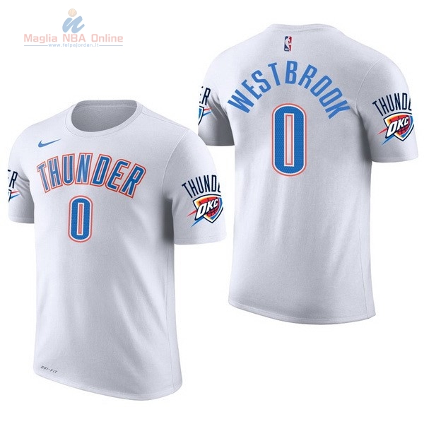 Acquista Maglia NBA Nike Oklahoma City Thunder Manica Corta #0 Russell Westbrook Bianco