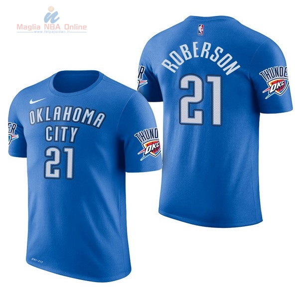 Acquista Maglia NBA Nike Oklahoma City Thunder Manica Corta #21 Andre Roberson Blu