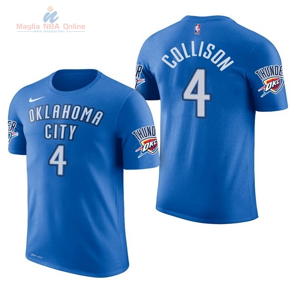 Acquista Maglia NBA Nike Oklahoma City Thunder Manica Corta #4 Nick Collison Blu