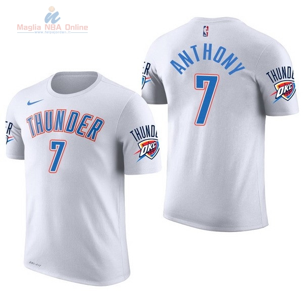 Acquista Maglia NBA Nike Oklahoma City Thunder Manica Corta #7 Carmelo Anthony Bianco