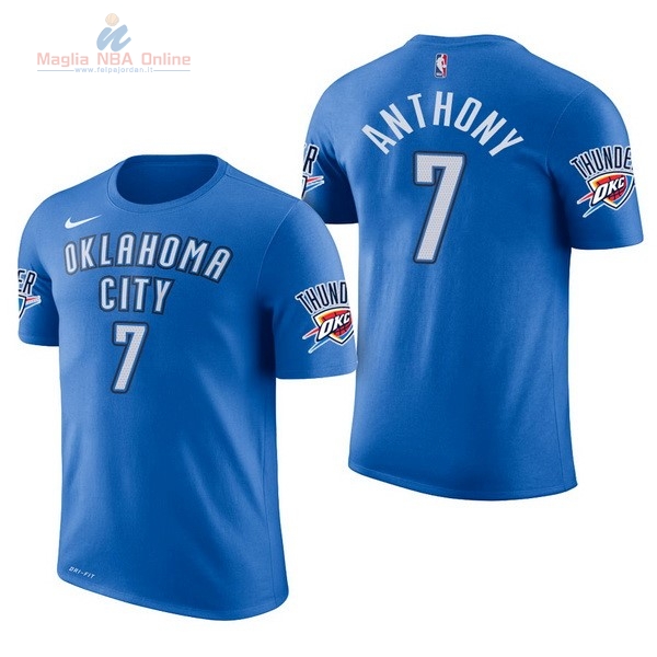 Acquista Maglia NBA Nike Oklahoma City Thunder Manica Corta #7 Carmelo Anthony Blu