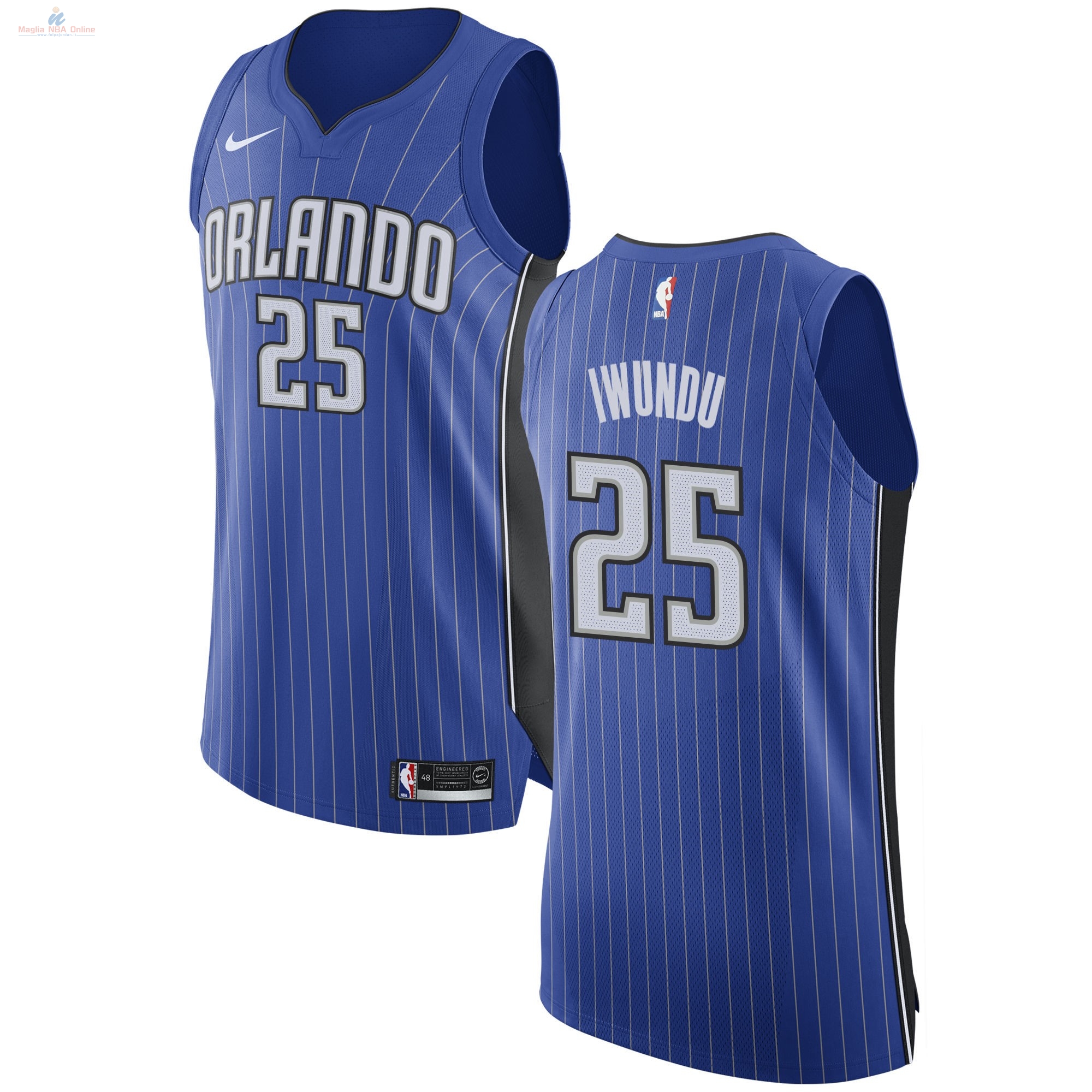 Acquista Maglia NBA Nike Orlando Magic #25 Wes Iwundu Blu Icon