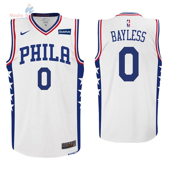 Acquista Maglia NBA Nike Philadelphia Sixers #0 Jerryd Bayless Bianco