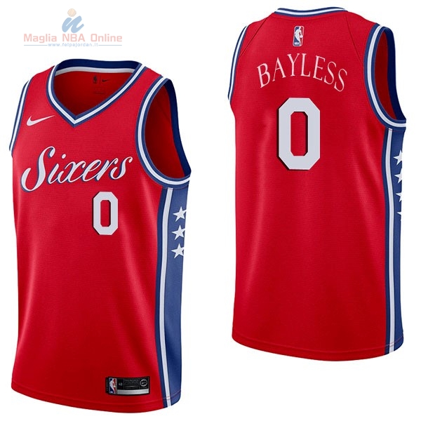 Acquista Maglia NBA Nike Philadelphia Sixers #0 Jerryd Bayless Rosso Statement