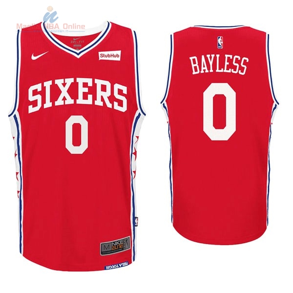 Acquista Maglia NBA Nike Philadelphia Sixers #0 Jerryd Bayless Rosso