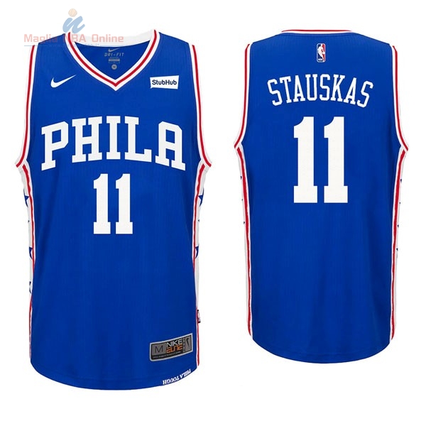 Acquista Maglia NBA Nike Philadelphia Sixers #11 Nik Stauskas Blu