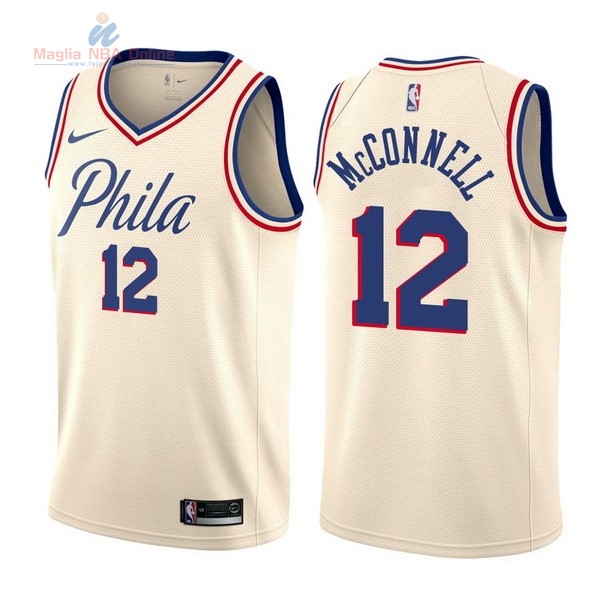 Acquista Maglia NBA Nike Philadelphia Sixers #12 T.J. McConnell Nike Crema Città