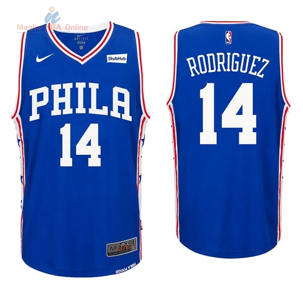 Acquista Maglia NBA Nike Philadelphia Sixers #14 Sergio Rodriguez Blu