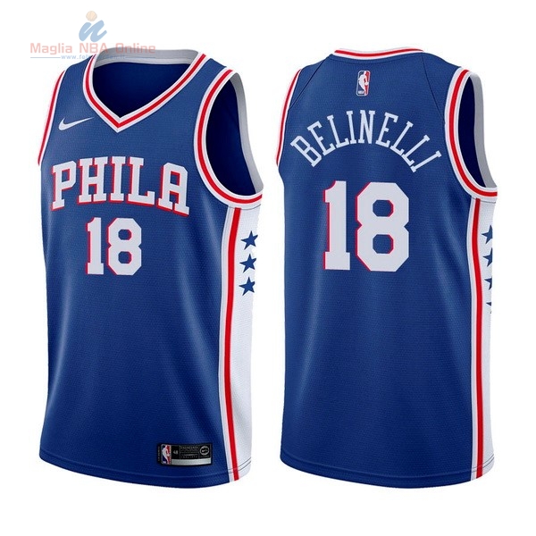 Acquista Maglia NBA Nike Philadelphia Sixers #18 Marco Belinelli Blu Icon