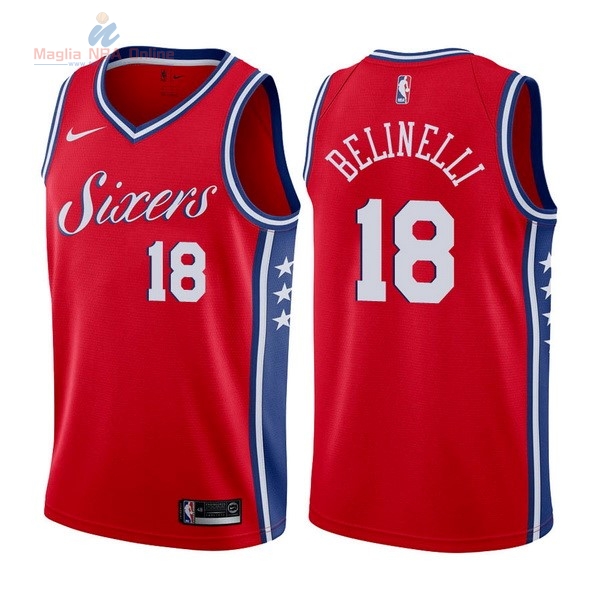 Acquista Maglia NBA Nike Philadelphia Sixers #18 Marco Belinelli Rosso Statement