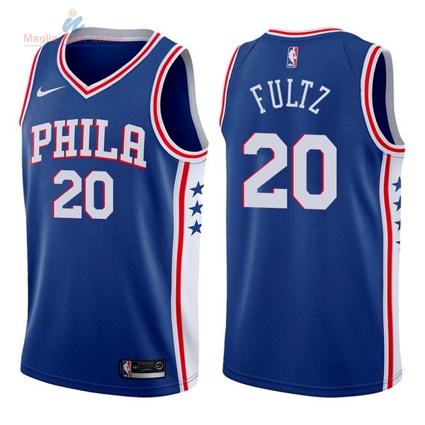 Acquista Maglia NBA Nike Philadelphia Sixers #20 Markelle Fultz Blu Icon