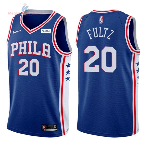 Acquista Maglia NBA Nike Philadelphia Sixers #20 Markelle Fultz Blu