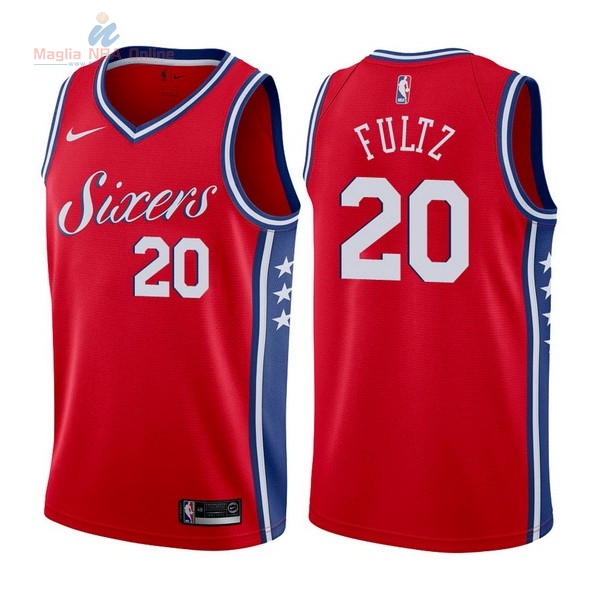 Acquista Maglia NBA Nike Philadelphia Sixers #20 Markelle Fultz Rosso Statement