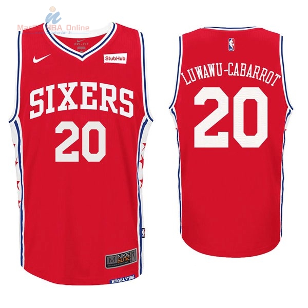 Acquista Maglia NBA Nike Philadelphia Sixers #20 Timothe Luwawu Cabarrot Rosso