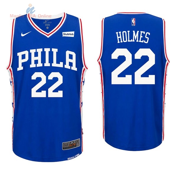 Acquista Maglia NBA Nike Philadelphia Sixers #22 Richaun Holmes Blu