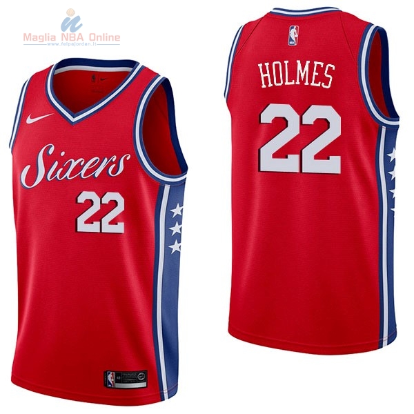 Acquista Maglia NBA Nike Philadelphia Sixers #22 Richaun Holmes Rosso Statement