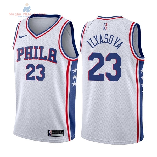 Acquista Maglia NBA Nike Philadelphia Sixers #23 Ersan Ilyasova Bianco Association